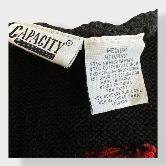 Capacity Vintage 3D Knit Fruit Sweater Vest Cardigan Size M - Picture 3 of 8